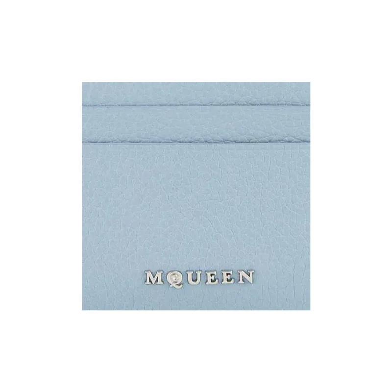 Alexander McQueen Leather Card Holder Men's Light Blue-3