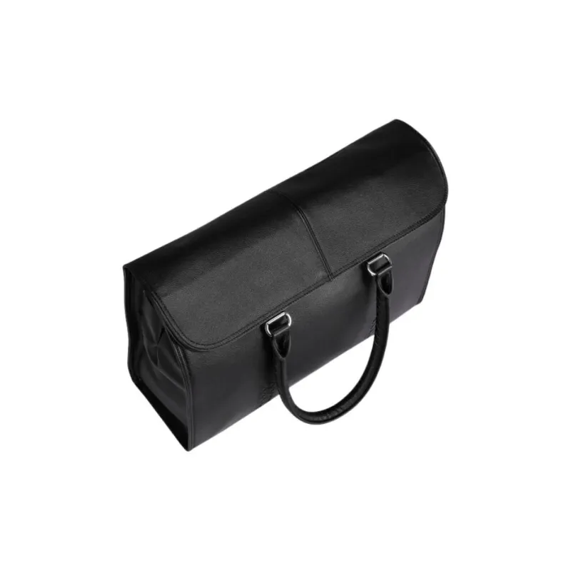 VIHUS Top Grain Cow Leather Briefcase, Handbag Men's Black-2
