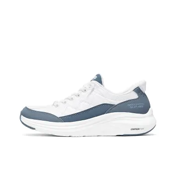 Skechers SPORT WOMENS Yubu Shoes Wear resistant And Lightweight Low Top Casual Shoes Women's White Blue