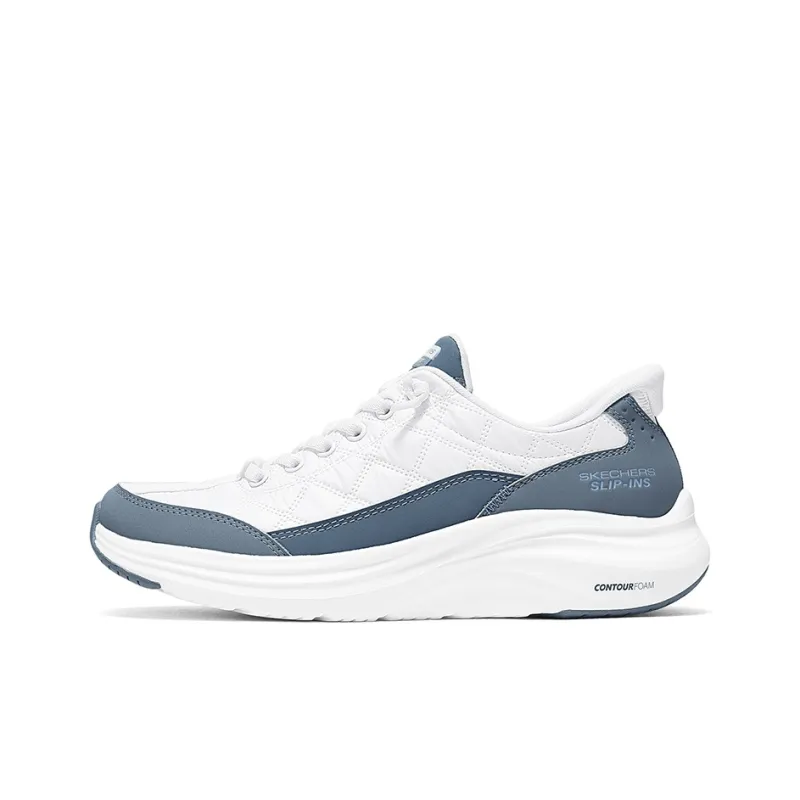 Skechers SPORT WOMENS Yubu Shoes Wear resistant And Lightweight Low Top Casual Shoes Women's White Blue-0