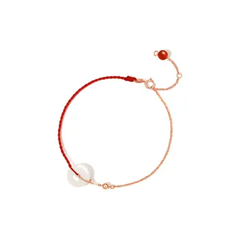 ZHOU LIU FU 18K Gold Bracelets Women's White Jade
