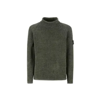 STONE ISLAND Compass Patch Mock Neck Jumper