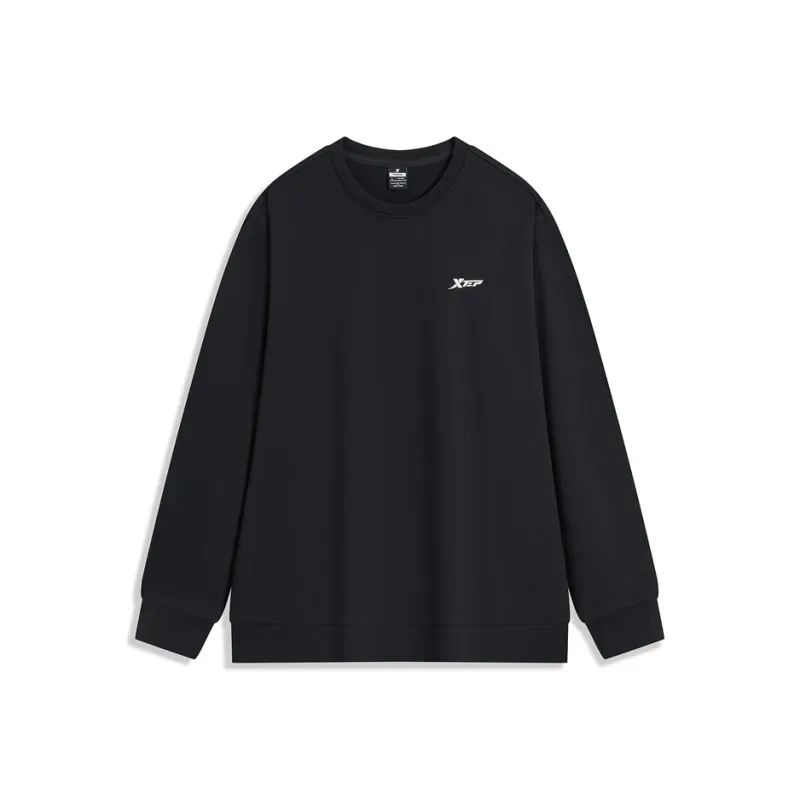 XTEP Casual Long Sleeved Sweatshirt Jet Black Men's-0