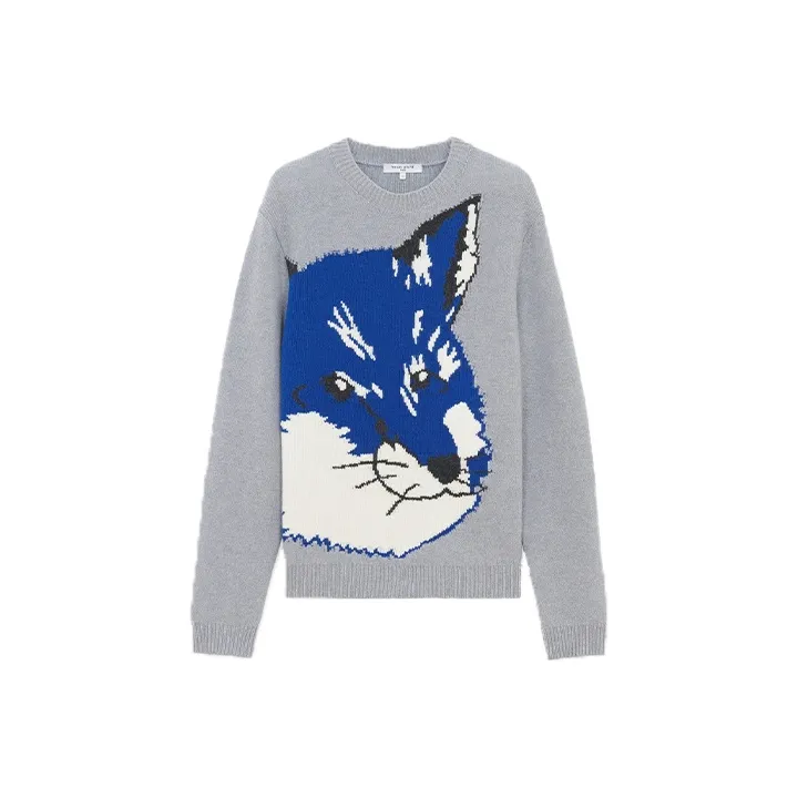 Maison Kitsune Cashmere Sweaters Unisex Gray-0