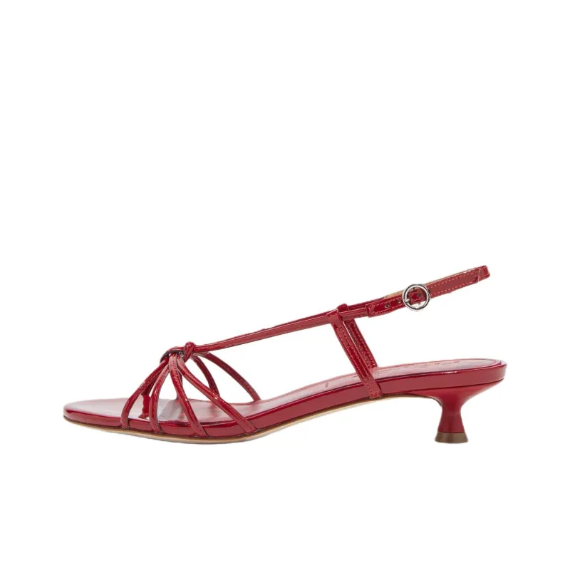 Aeyde Rhonda One Strap Sandals 3.5cm Women's Red-0
