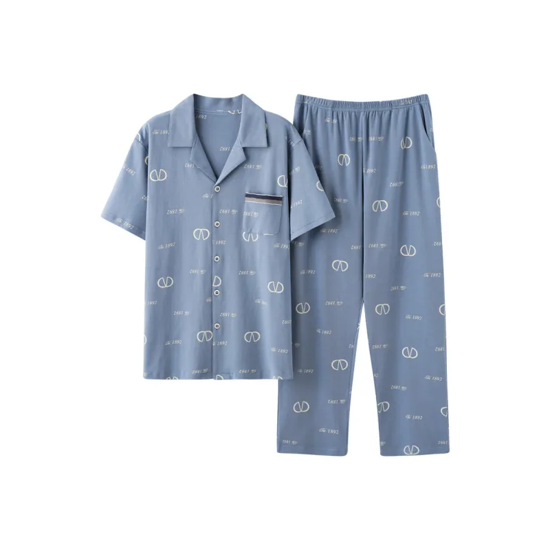 MIIOW Pajama Set Men's Steel Blue-9