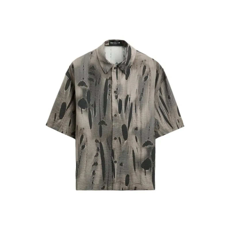ZARA Shirts Men Black/Brown-0