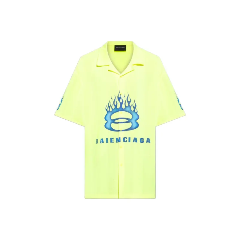 Balenciaga Logo Printed Short Sleeve Shirt-0