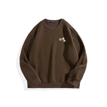 PEACEBIRD MEN Knitted Fabric With Muscle Texture Crew Neck Sweatshirt Men's