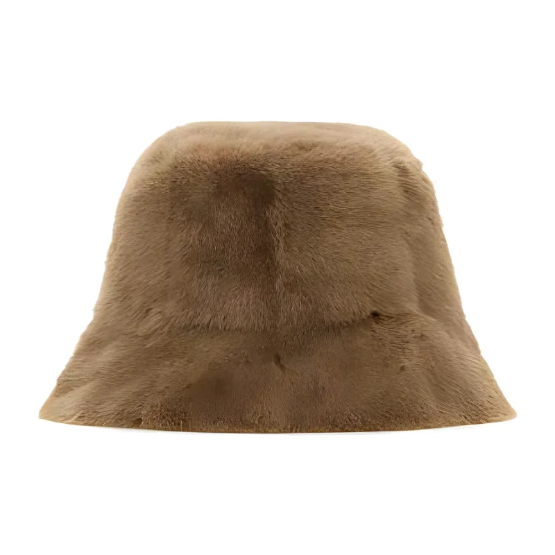 FENDI Mink Fur Bucket Hats Women's Brown-2