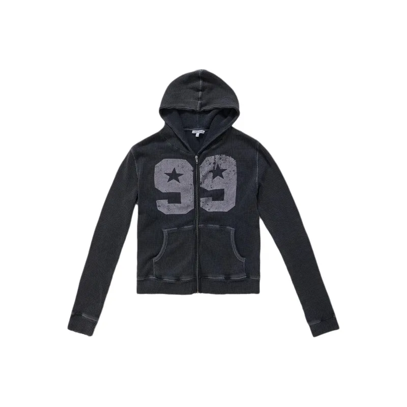 Jaded London 99 Waffle Hoodie Sweatshirt Men's Gray-0