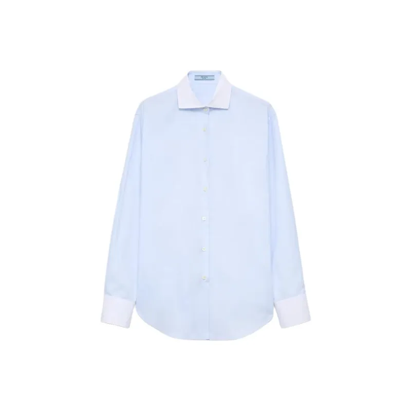 PRADA Logo Embroidered Button Up Shirt-0