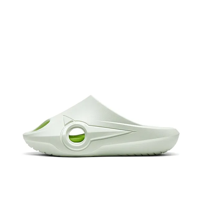 Qing Pao Slip Resistant Abrasion Resistant Massage Slide Slippers Unisex White Green-0