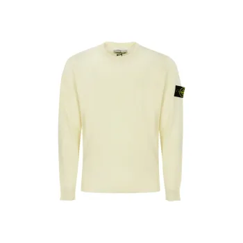 STONE ISLAND Logo Patch Crewneck Knitted Jumper