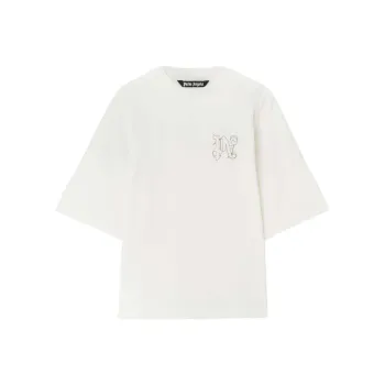 PALM ANGELS Pa Monogram Embroidered Crewneck T Shirt