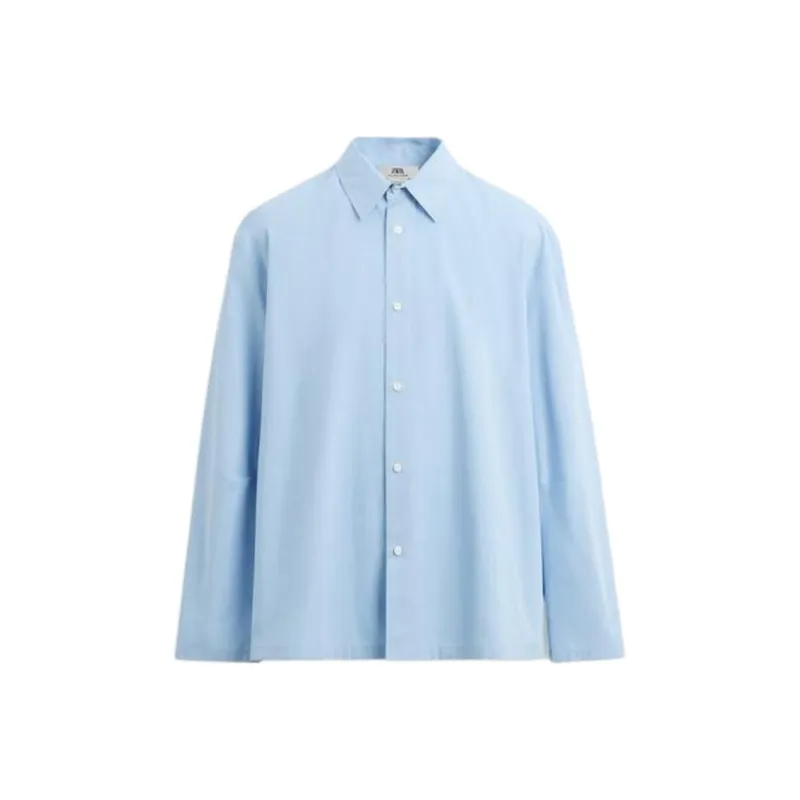 ZARA Shirts Men Sky Blue-0