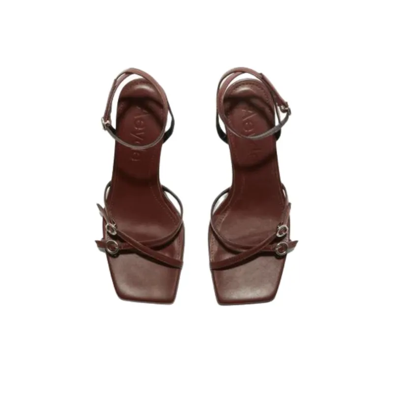 Aeyde Libby One Strap Sandals 5.5cm Women's Brown-3