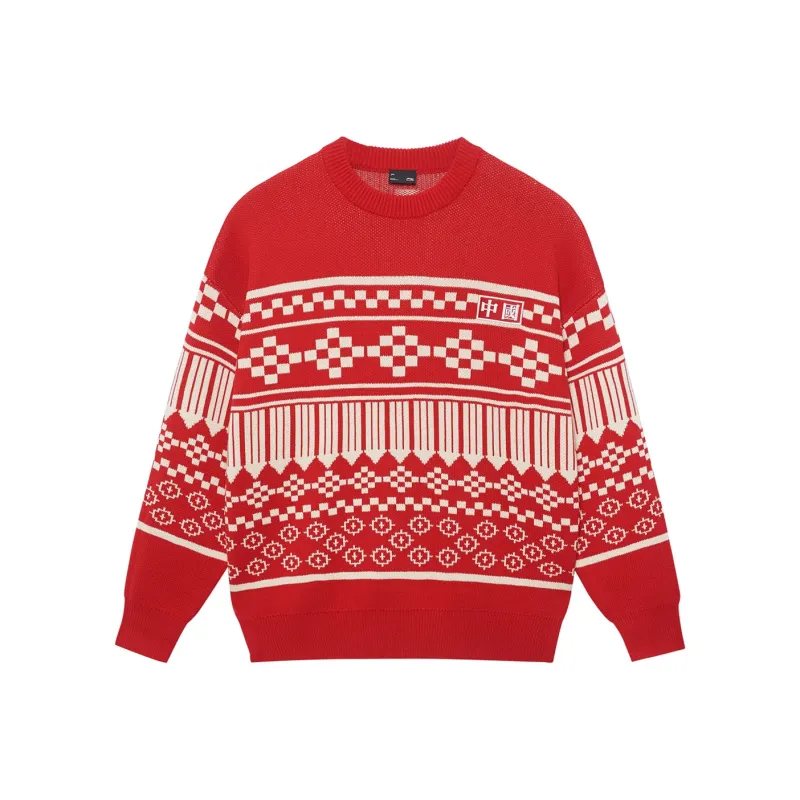 LiNing Sports Trend Series Sweater Unisex Bull Red-0