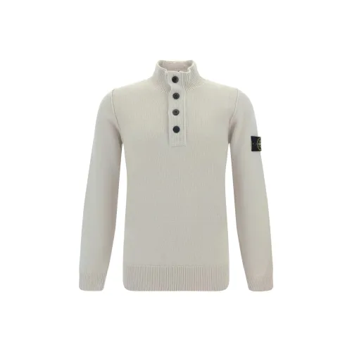 STONE ISLAND Buttoned High Neck Jumper