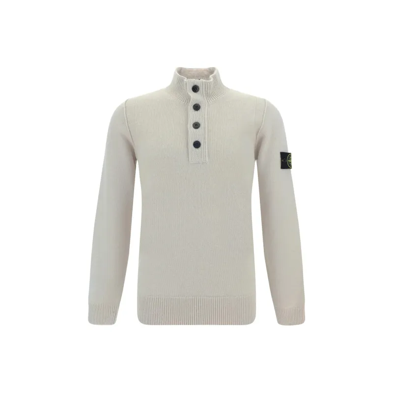 STONE ISLAND Buttoned High Neck Jumper-0