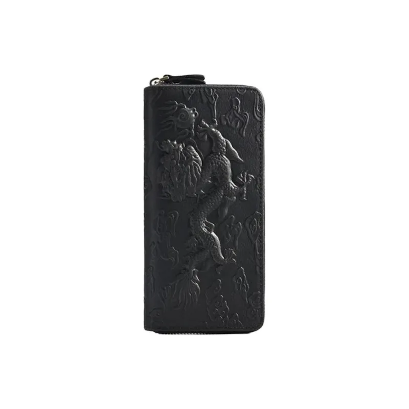 VIHUS Cow Leather Wallet Men's Black/Coffee-0