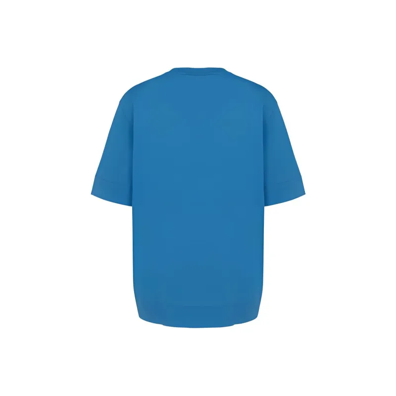 GANNI Drop Shoulder Sleeve T Shirt Women's Blue-1