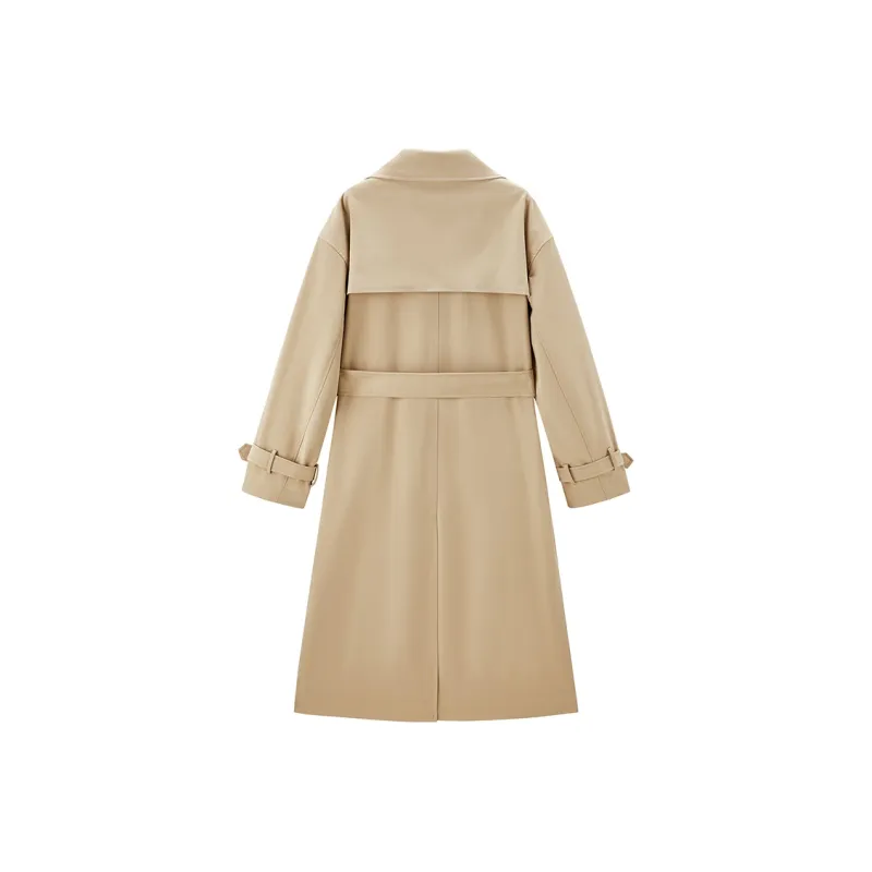 PEACEBIRD Trench Coat Women's Light Sand Khaki-1