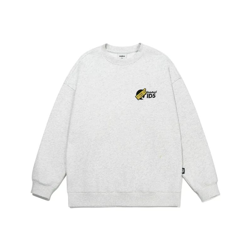 Guuka Hook and Loop Loose Fit Sweatshirt With Drop Shoulder Unisex-7