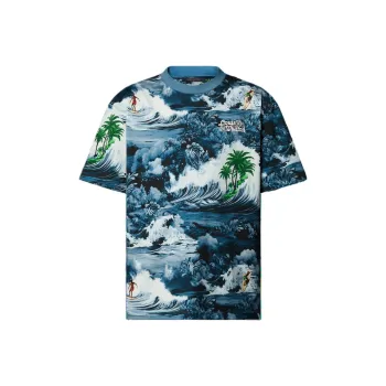 LOUIS VUITTON Printed Short Sleeved Cotton T Shirt