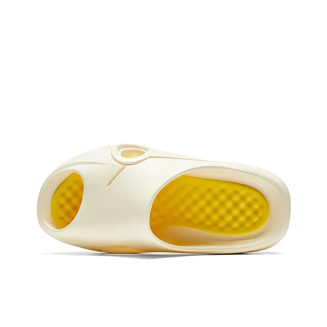 Qing Pao Slip Resistant Odor Resistant Massage Pad Slide Slippers Unisex White Yellow-4
