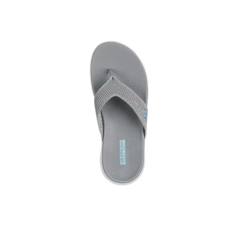 Skechers Go Walk Fle Slip Resistant Flip Flops Women's Gray-2