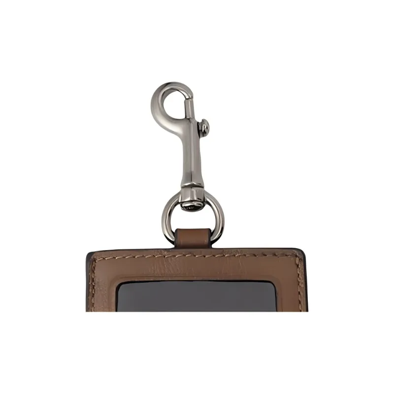 COACH Lanyard Cow Leather Card Holder Men's Brown-2