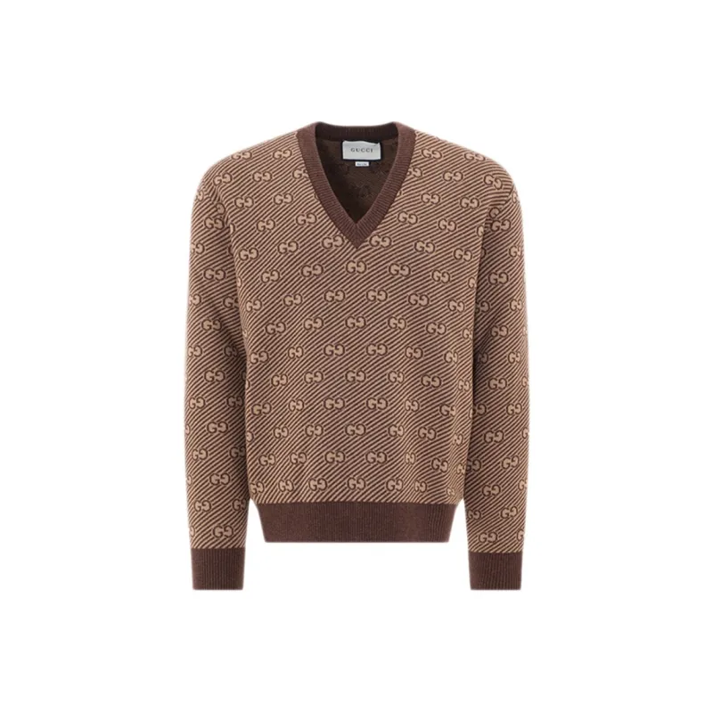 GUCCI Cashmere Sweaters Men Brown-0