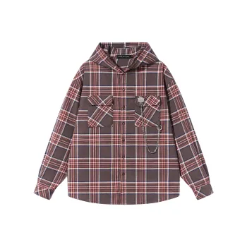 BLIND402 Shirts Unisex Red Gray Plaid