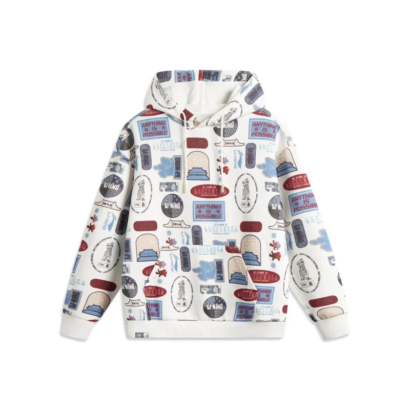 LiNing x GUGONG LIANMINGKUAN Rijin Doujin Collection Sweatshirt Unisex White Base Multicolor All Over Print-0