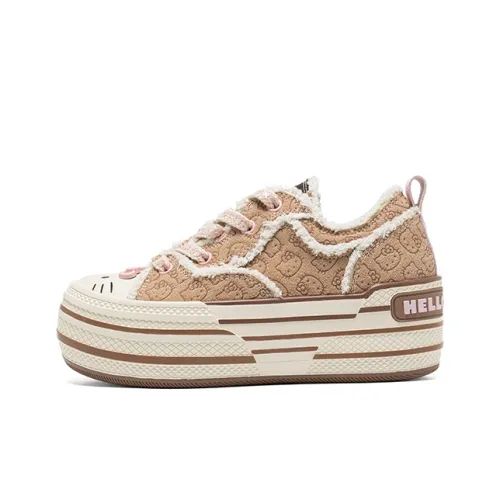 Hello hohem x OLD ORDER Abrasion Resistant Breathable Height Increasing Low Top Canvas Shoes Women's hohem Pink Brown
