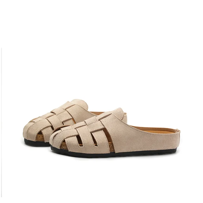 Zun'er Cut Out Woven Quiet Odor Resistant Closed Toe Slippers Women's-1