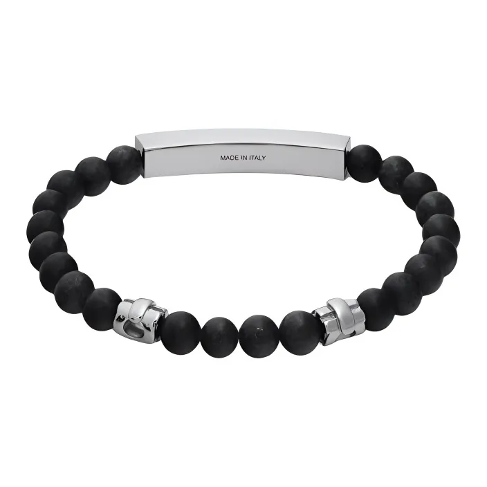 FERRAGAMO Brass, Bead, Stones, Gemstone Bracelets Unisex Black-0