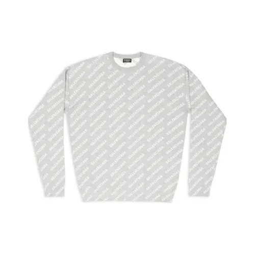 Balenciaga All Over Logo Knit Crewneck