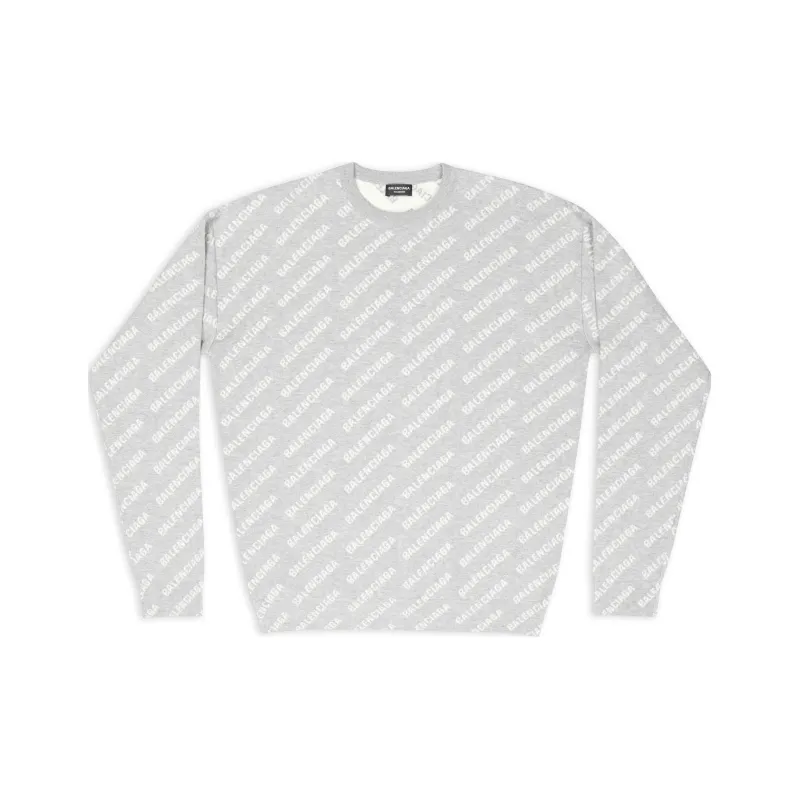 Balenciaga All Over Logo Knit Crewneck-0
