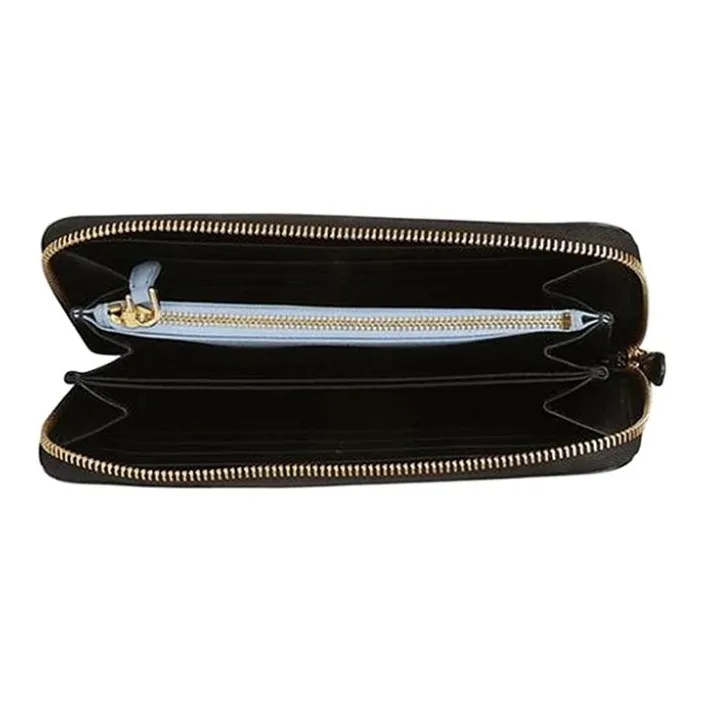 PRADA Cow Leather Clutch Wallet Men's Black-1