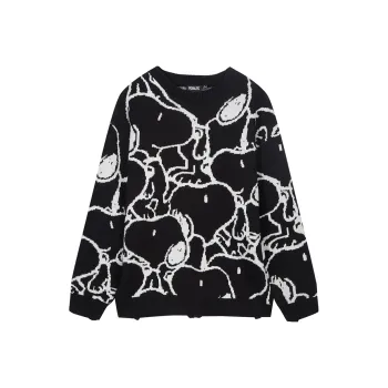 Fun x SNOOPY Fitted Sweater Unisex Black