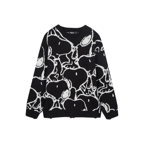 FUN X Snoopy Knitted Sports Pants Womens Black