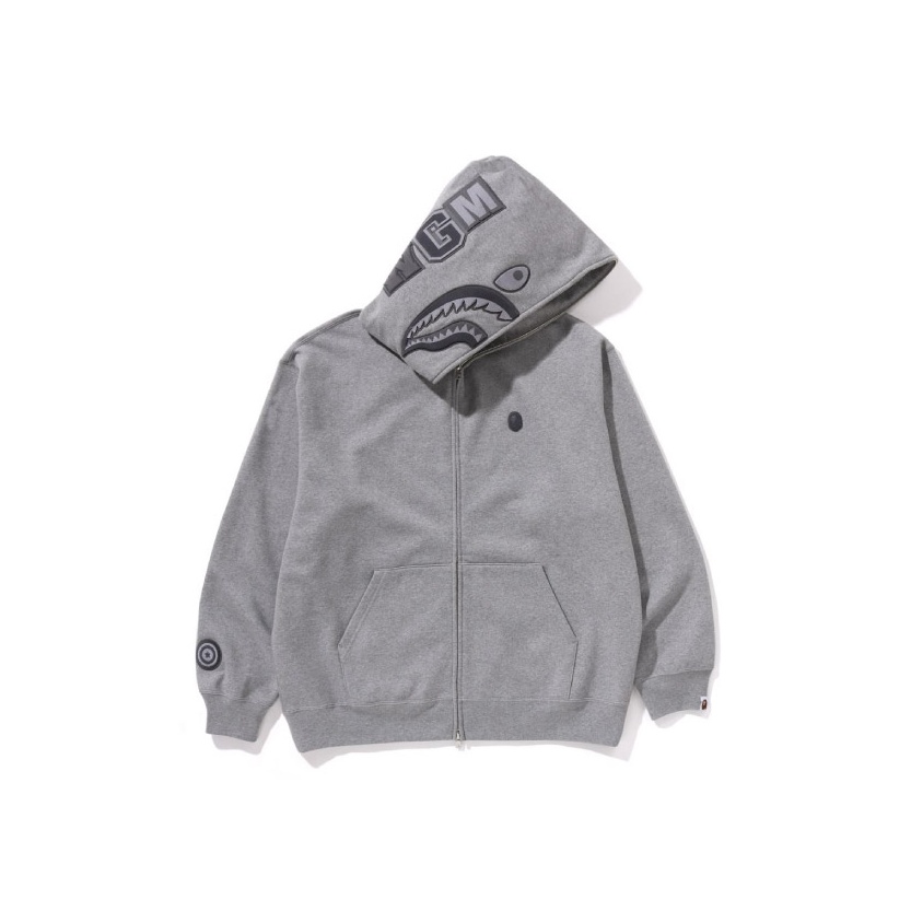A BATHING APE Ape Head One Point Shark Zip Hoodie Pink PKX
