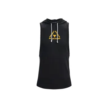 Under Armour Project Rock Mens Sleeveless Hoodie Black