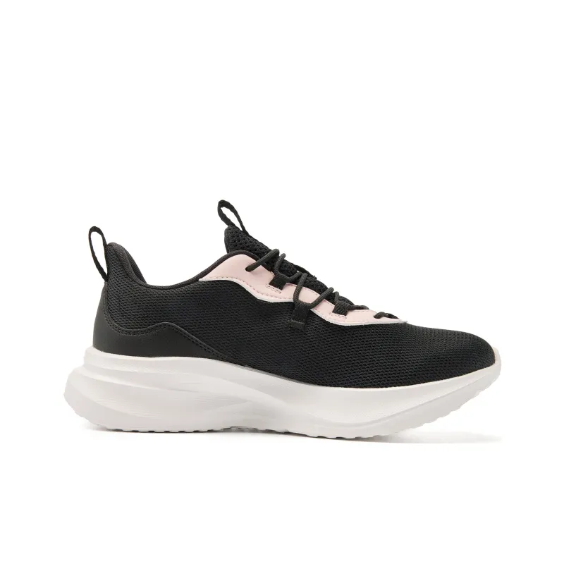 QIAODAN Cushioning, Slip Resistant, And Abrasion Resistant Low Top Casual Running Shoes Women's Black Pink-1