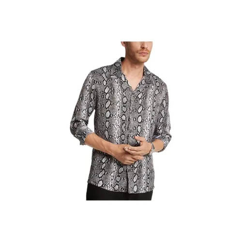 MICHAEL KORS Python Printed Woven Shirt Shirt Men's Gray