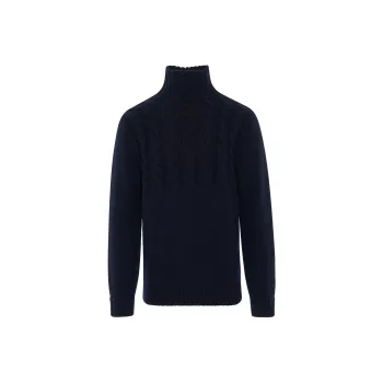 Maison Margiela High Neck Cable Knitted Jumper