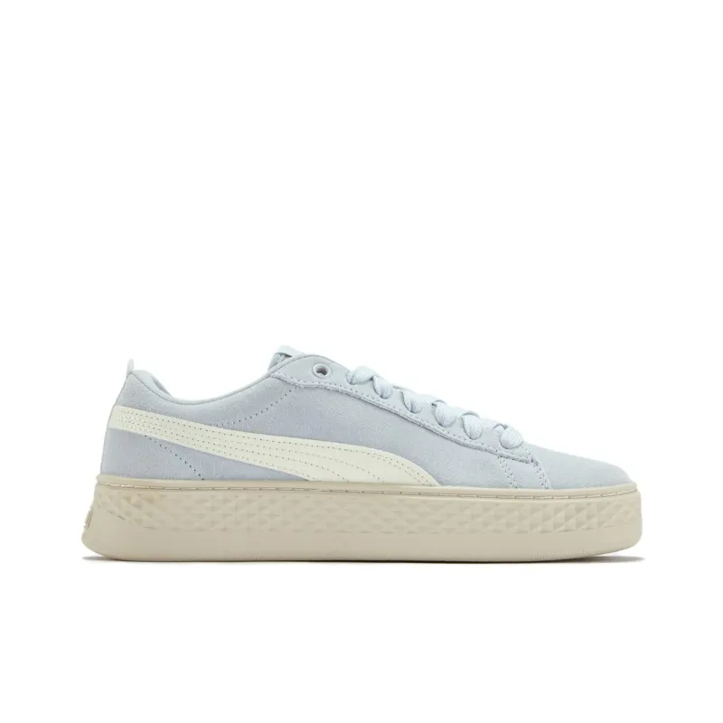 PUMA Smash Platform Anti Slip Wear Resistant Low Top Skateboard Shoes Women's Blue White-1