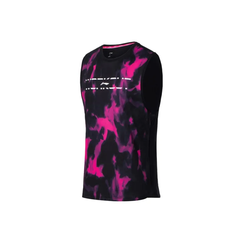 LiNing Tank Tops Men's Black Pink-0